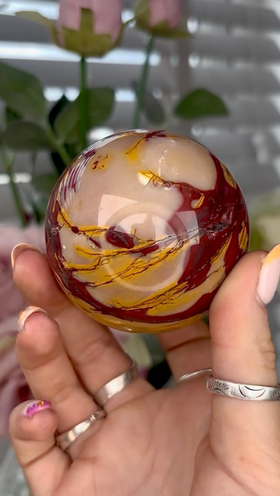 High quality, mookaite Jasper sphere 6.4cm