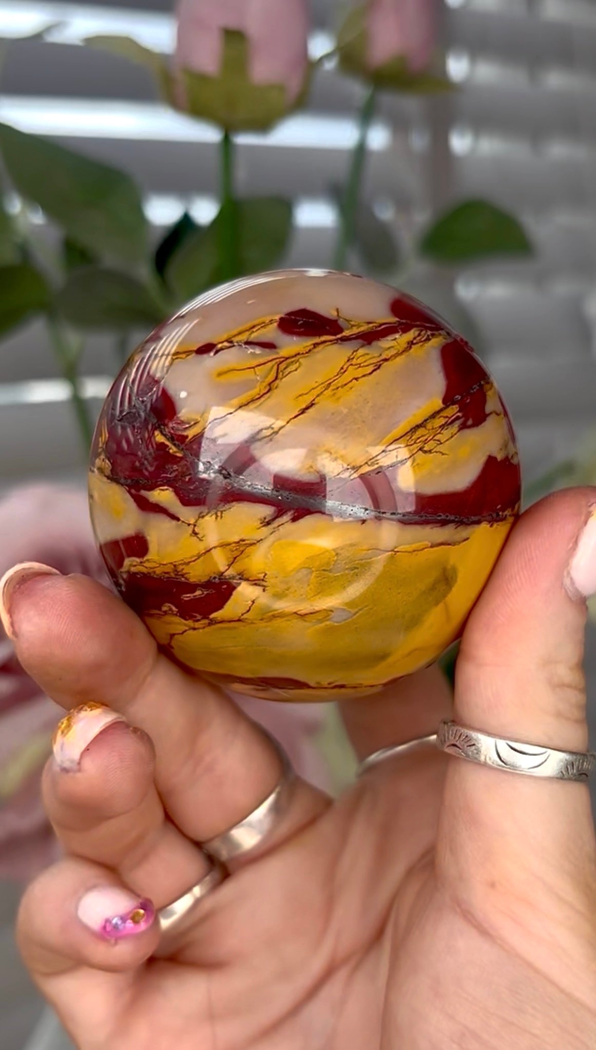 High quality, mookaite Jasper sphere 6.4cm