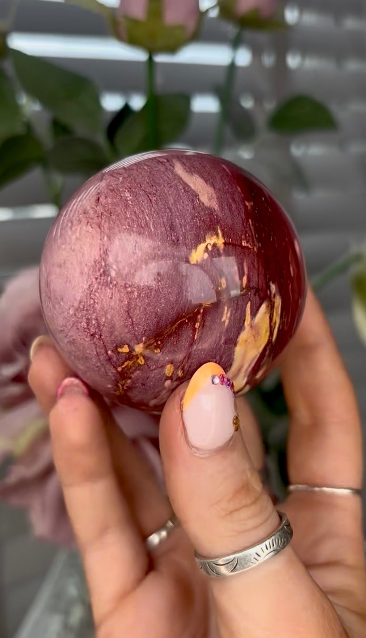 High quality mookaite jasper sphere  6.5cm