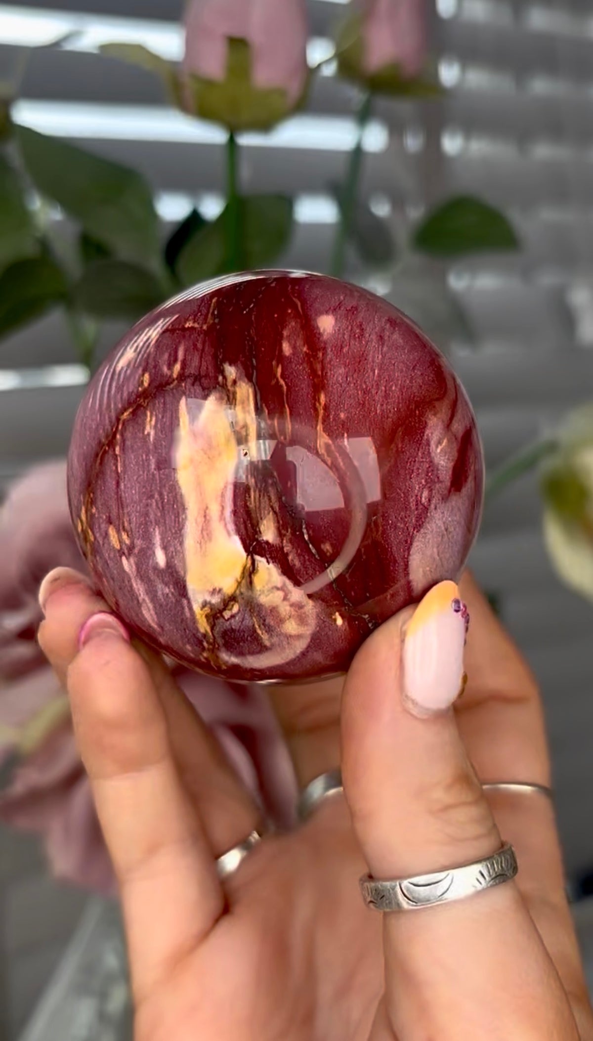 High quality mookaite jasper sphere  6.5cm