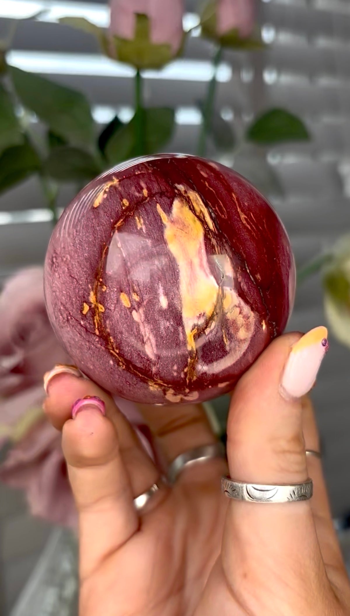 High quality mookaite jasper sphere  6.5cm