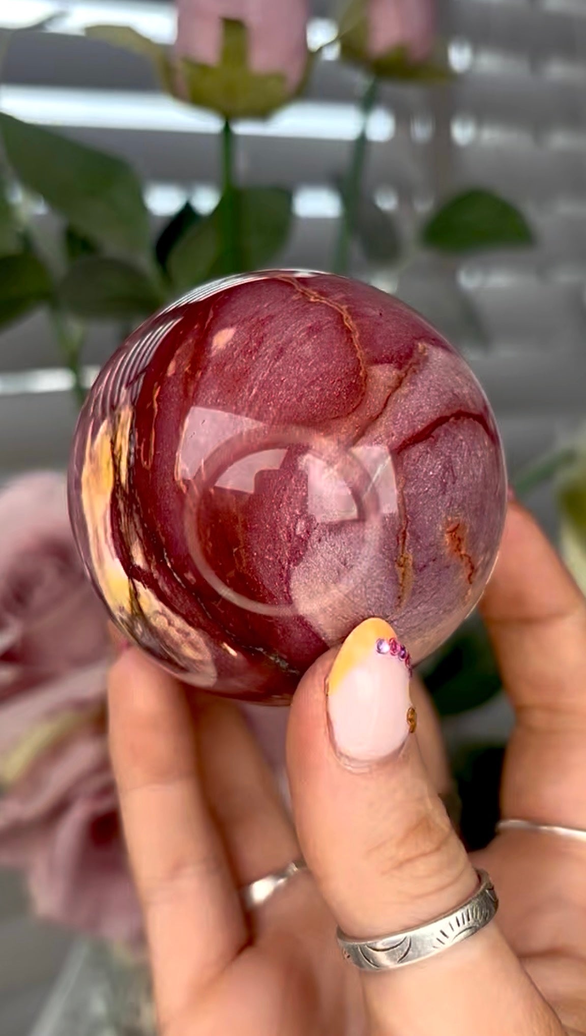 High quality mookaite jasper sphere  6.5cm
