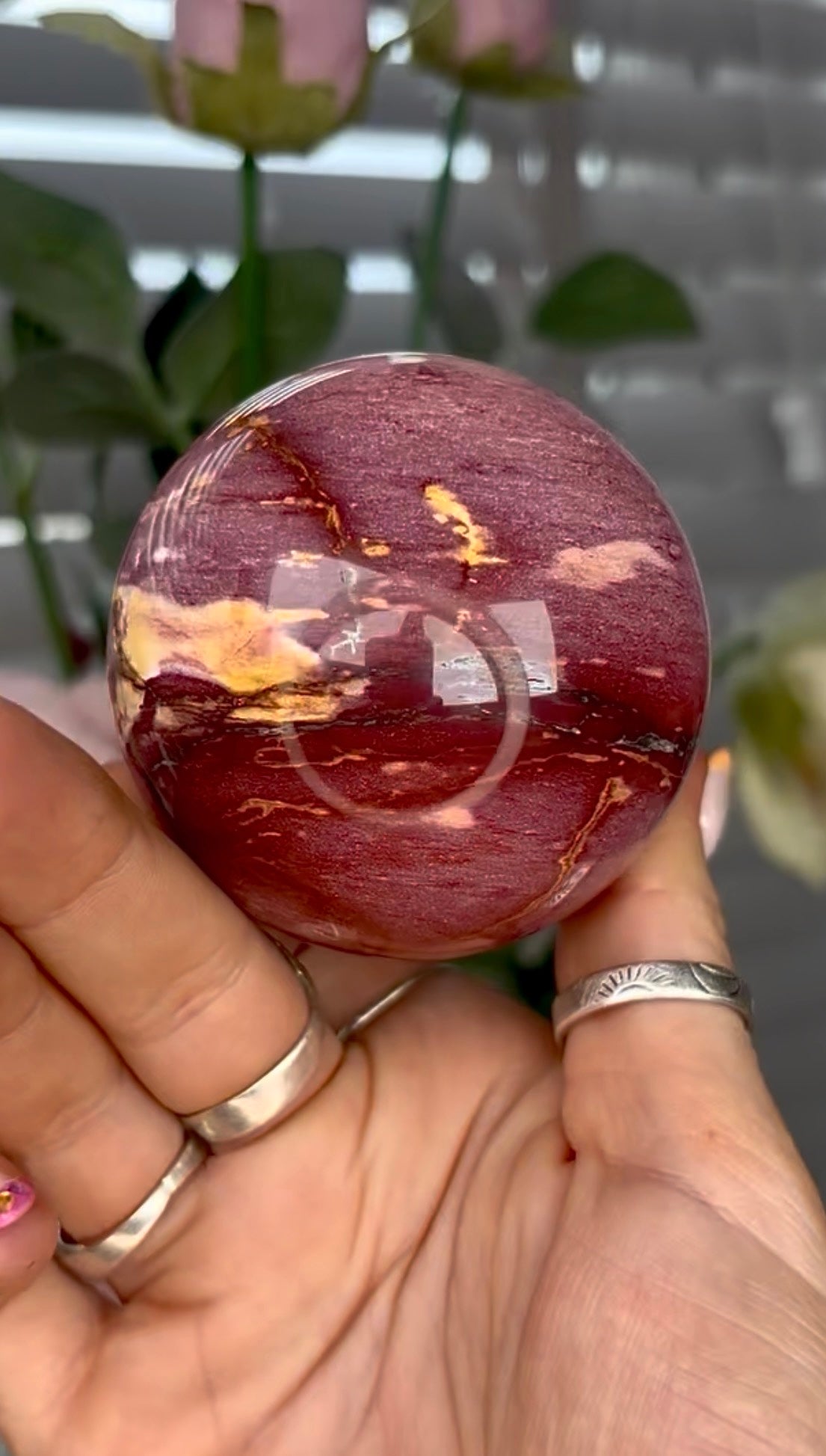 High quality mookaite jasper sphere  6.5cm