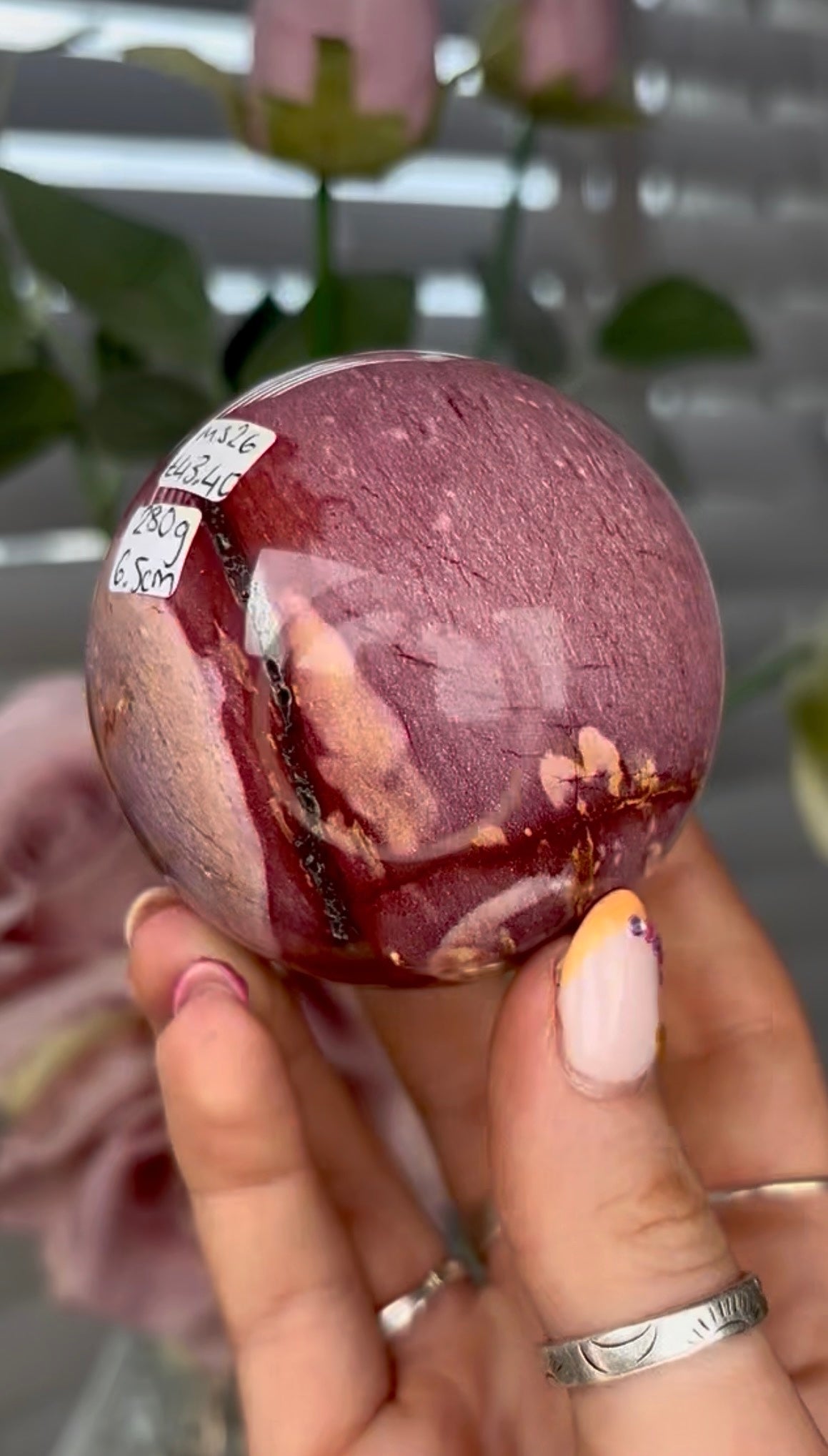 High quality mookaite jasper sphere  6.5cm