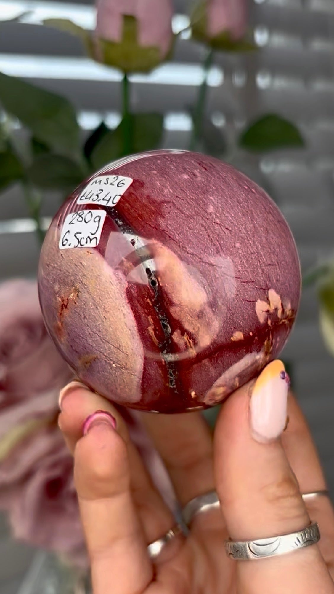 High quality mookaite jasper sphere  6.5cm