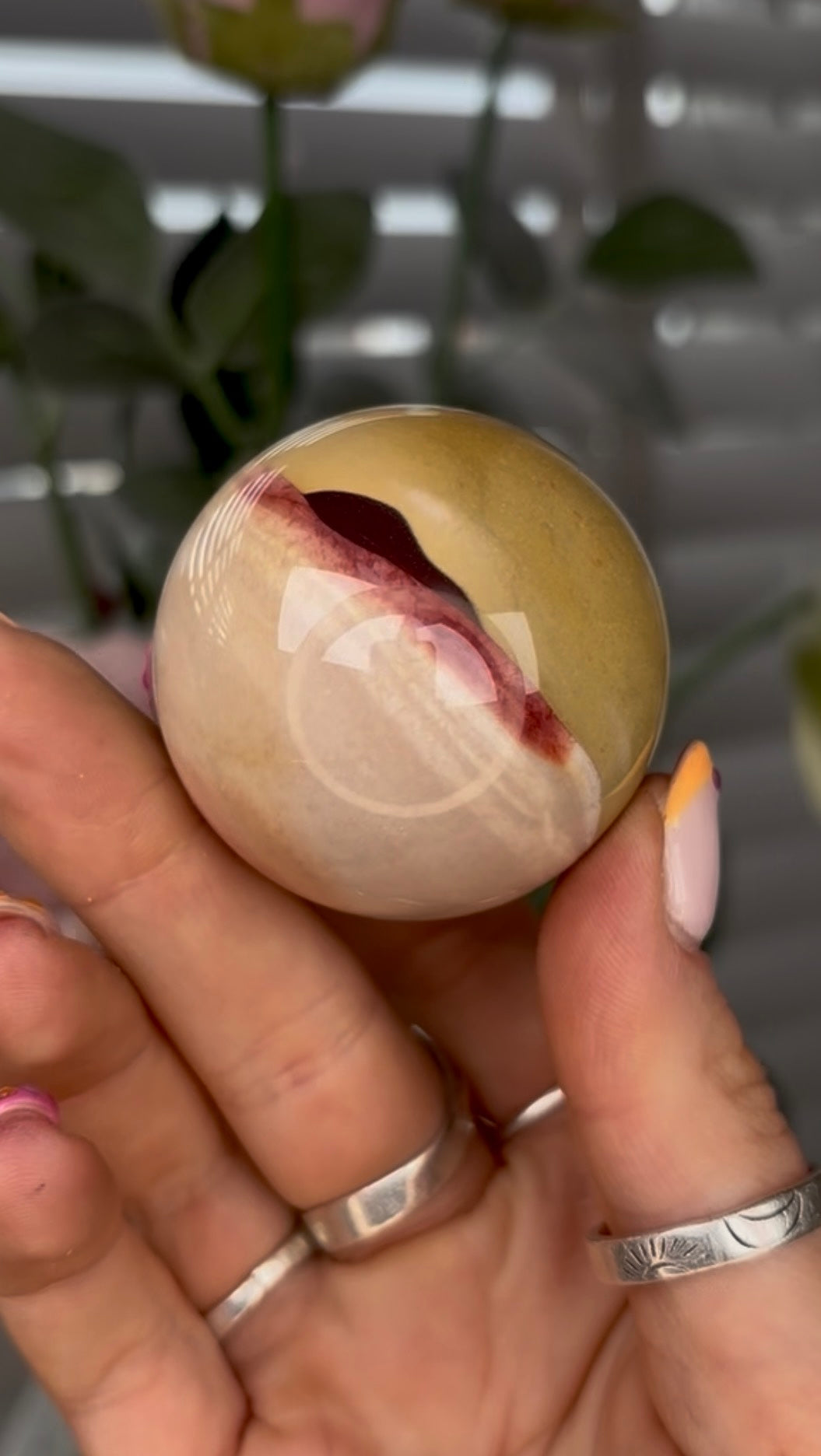 High quality, mookaite jasper sphere 4.5cm