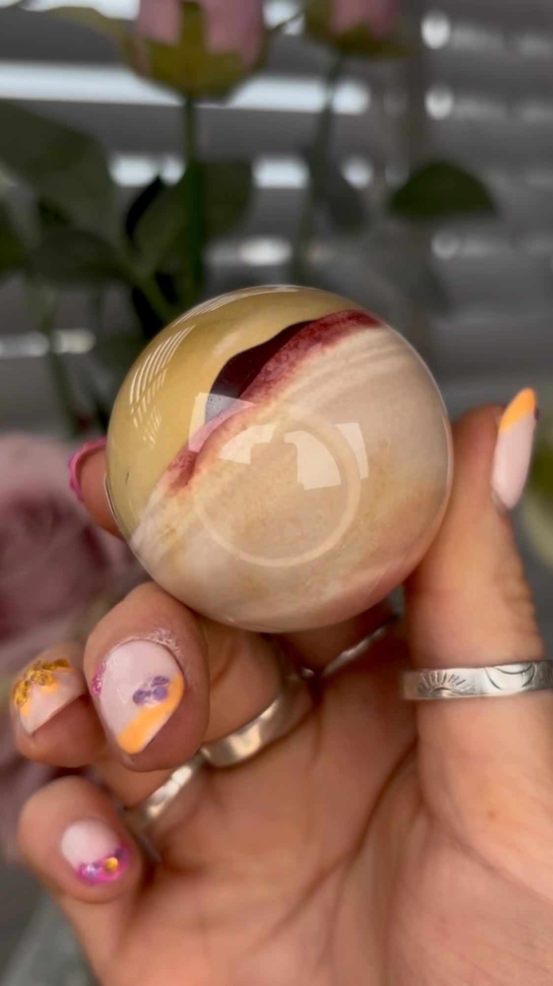 High quality, mookaite jasper sphere 4.5cm
