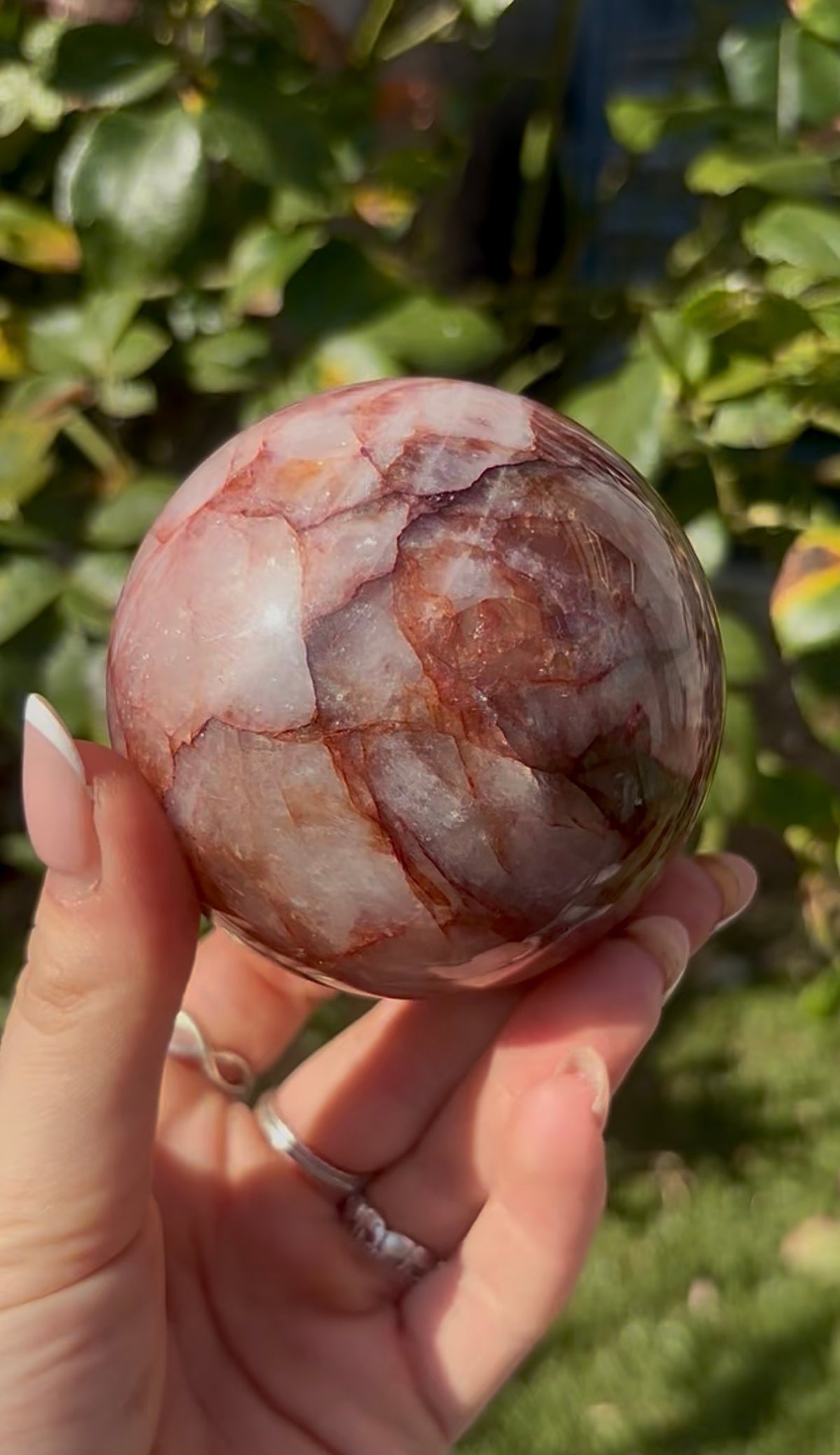Fire quartz sphere -7.4cm