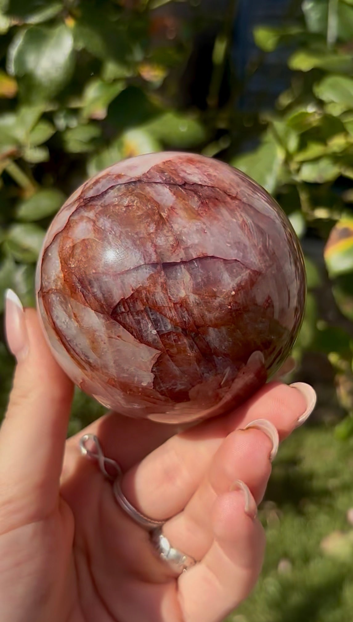 Fire quartz sphere -7.4cm