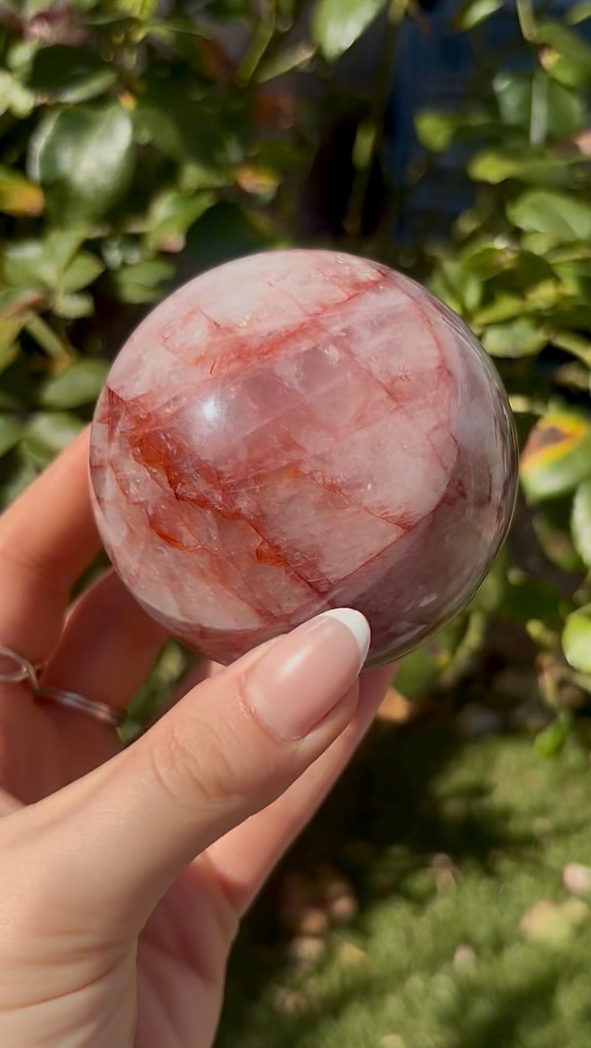 Fire quartz sphere -7.4cm