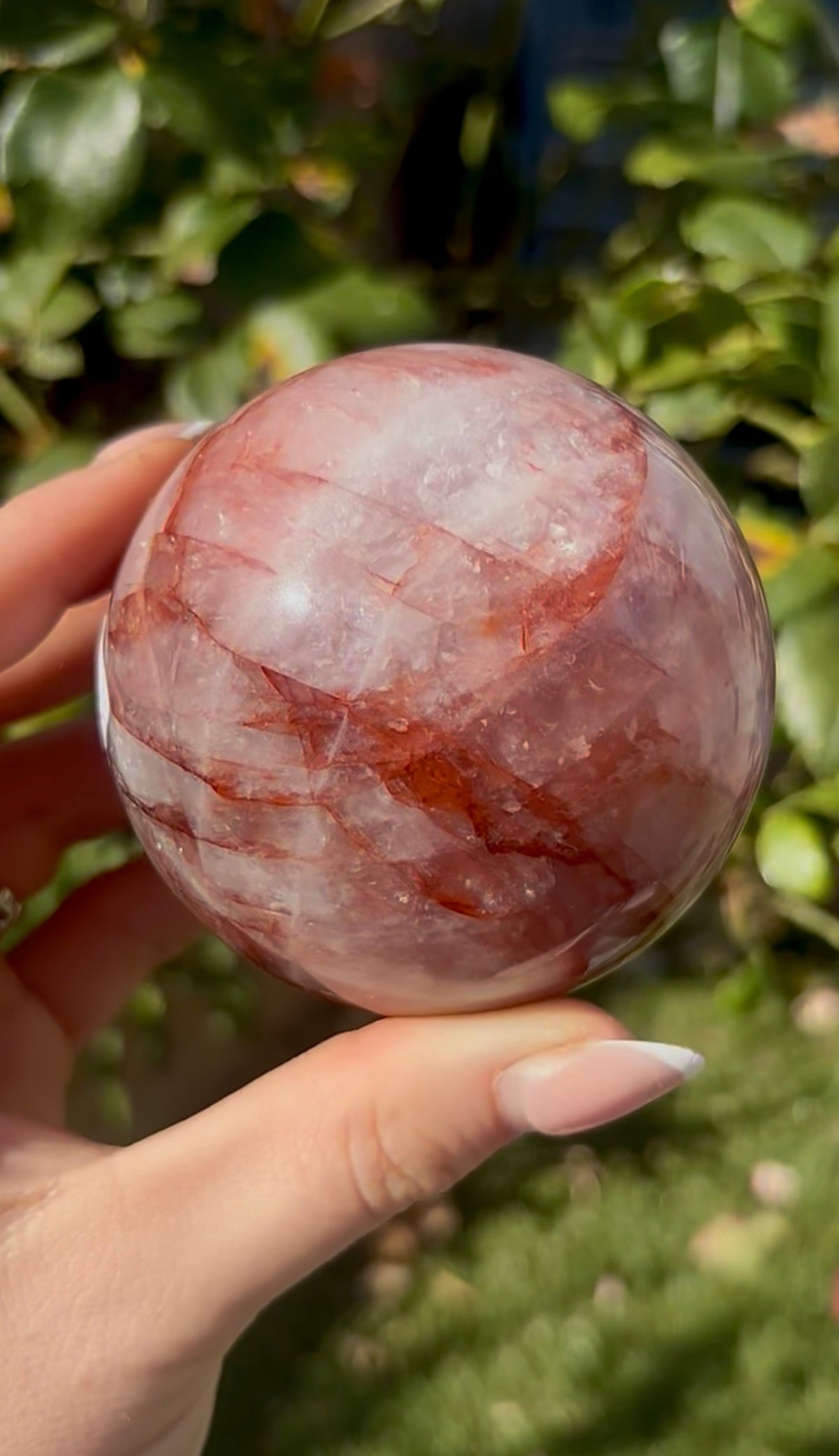 Fire quartz sphere -7.4cm