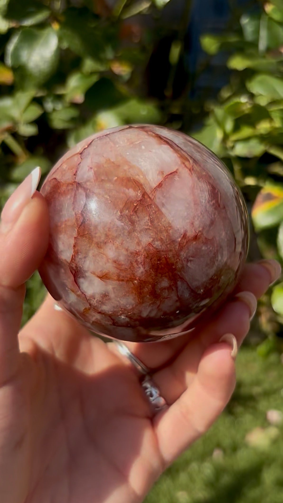 Fire quartz sphere -7.4cm