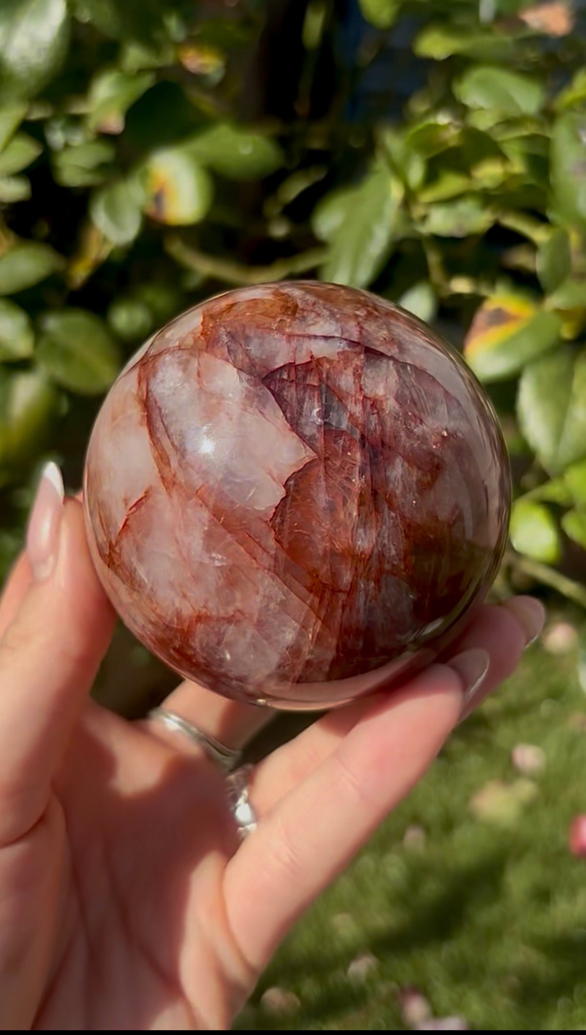 Fire quartz sphere -7.4cm