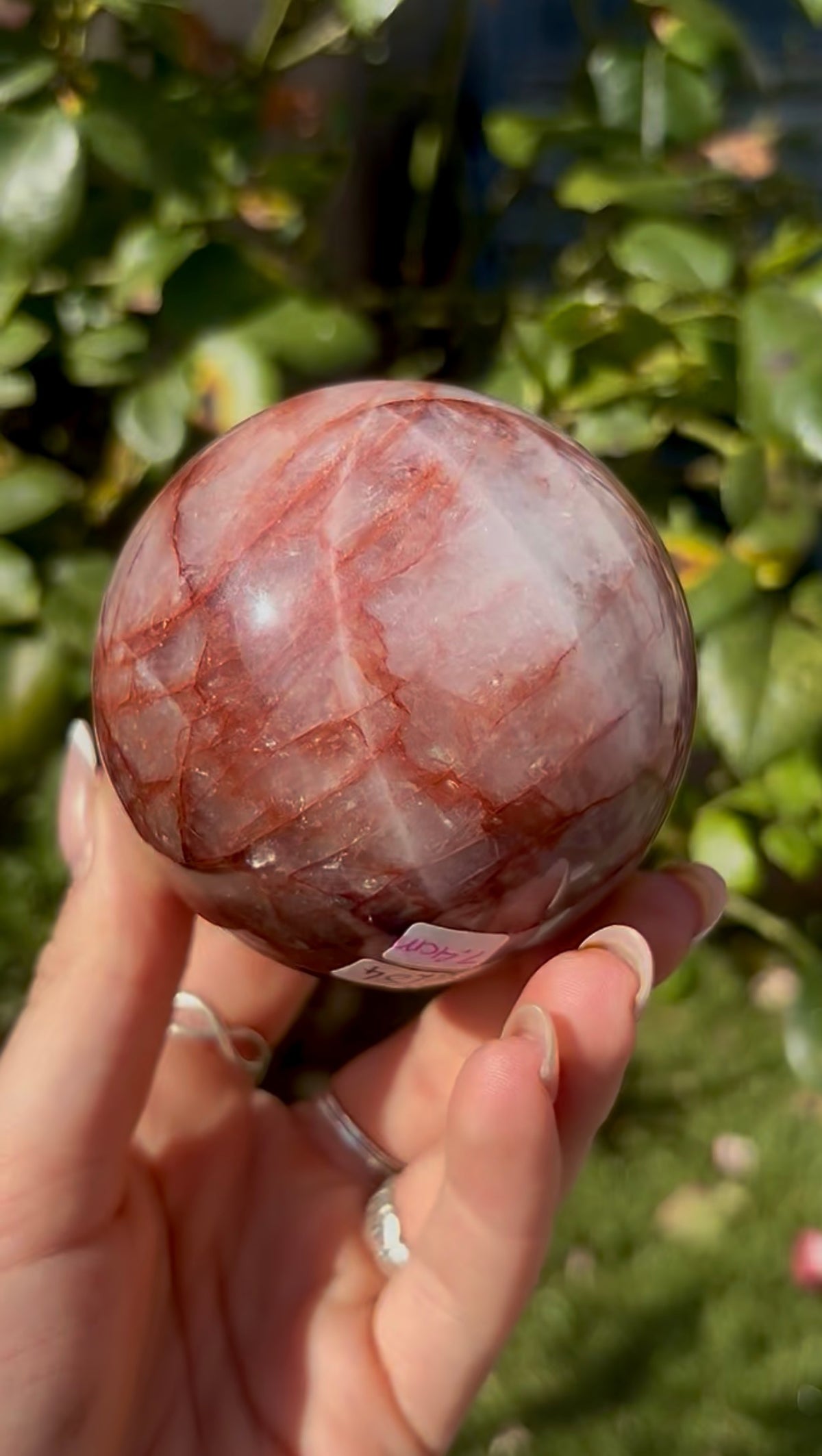 Fire quartz sphere -7.4cm