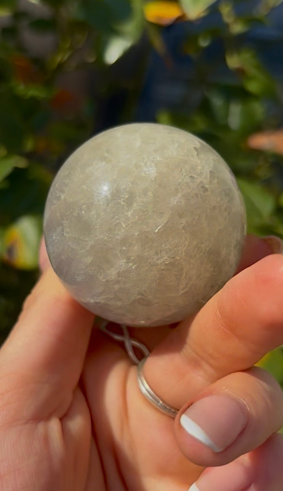 High grade, lemon candy, striped rainbow fluorite sphere - 5cm
