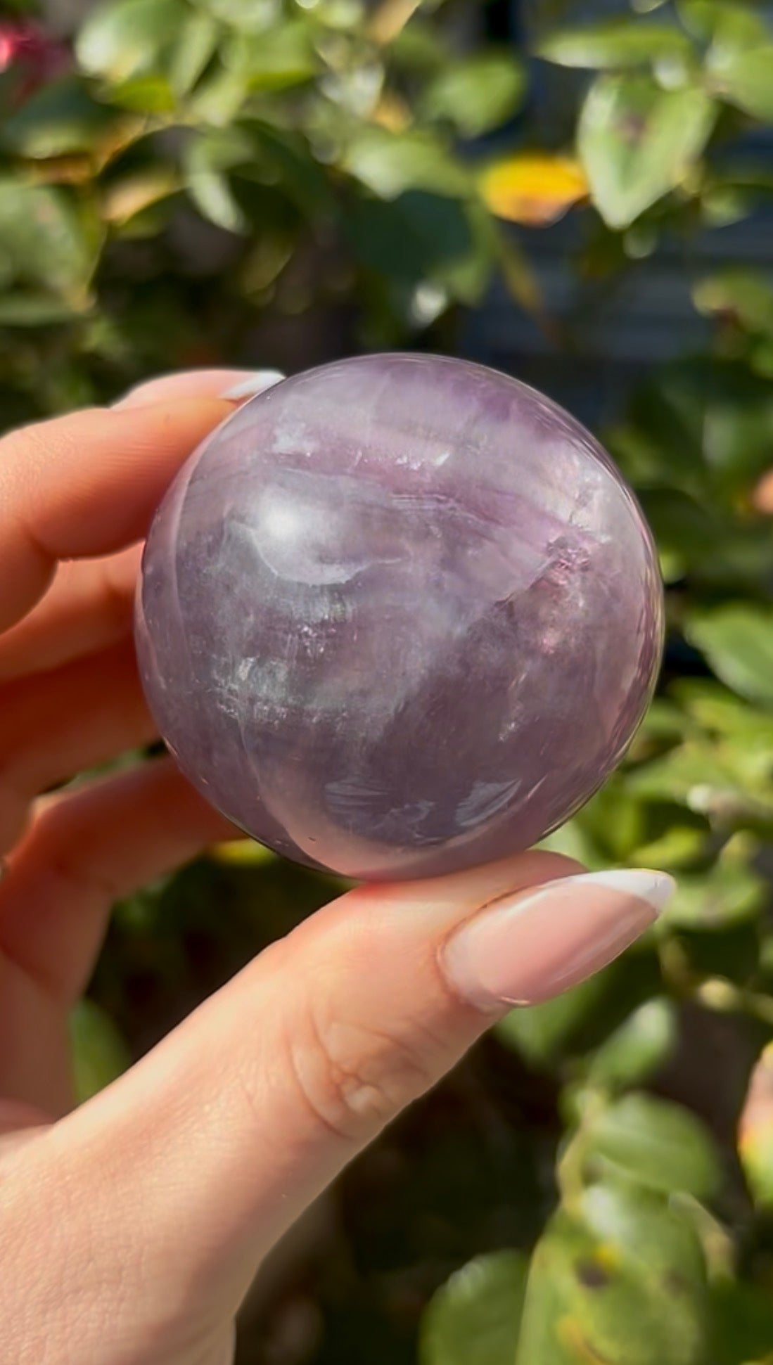 High grade, candy striped rainbow fluorite sphere - 5cm