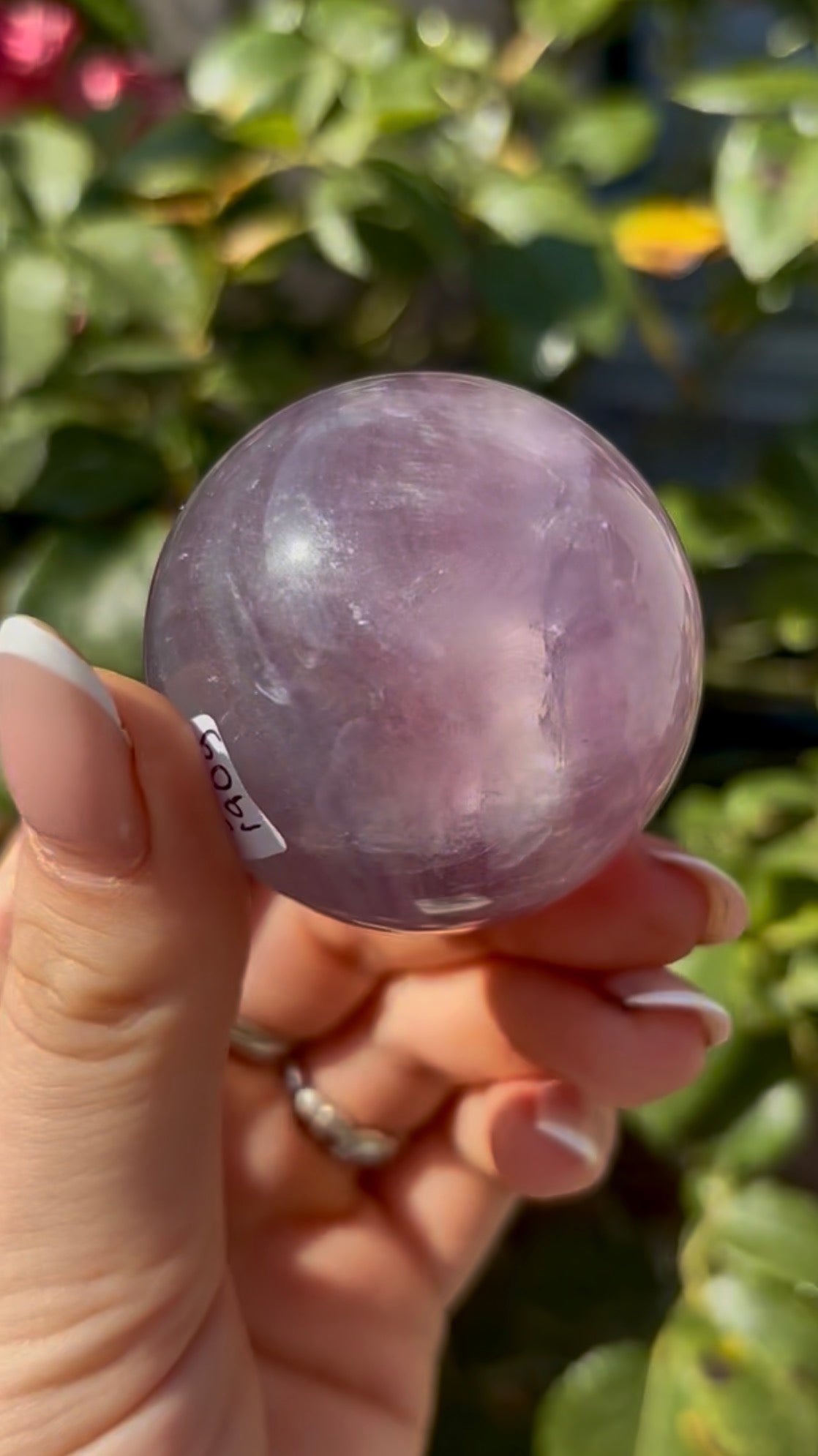 High grade, candy striped rainbow fluorite sphere - 5cm