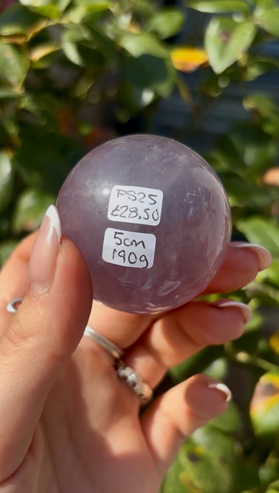 High grade, candy striped rainbow fluorite sphere - 5cm