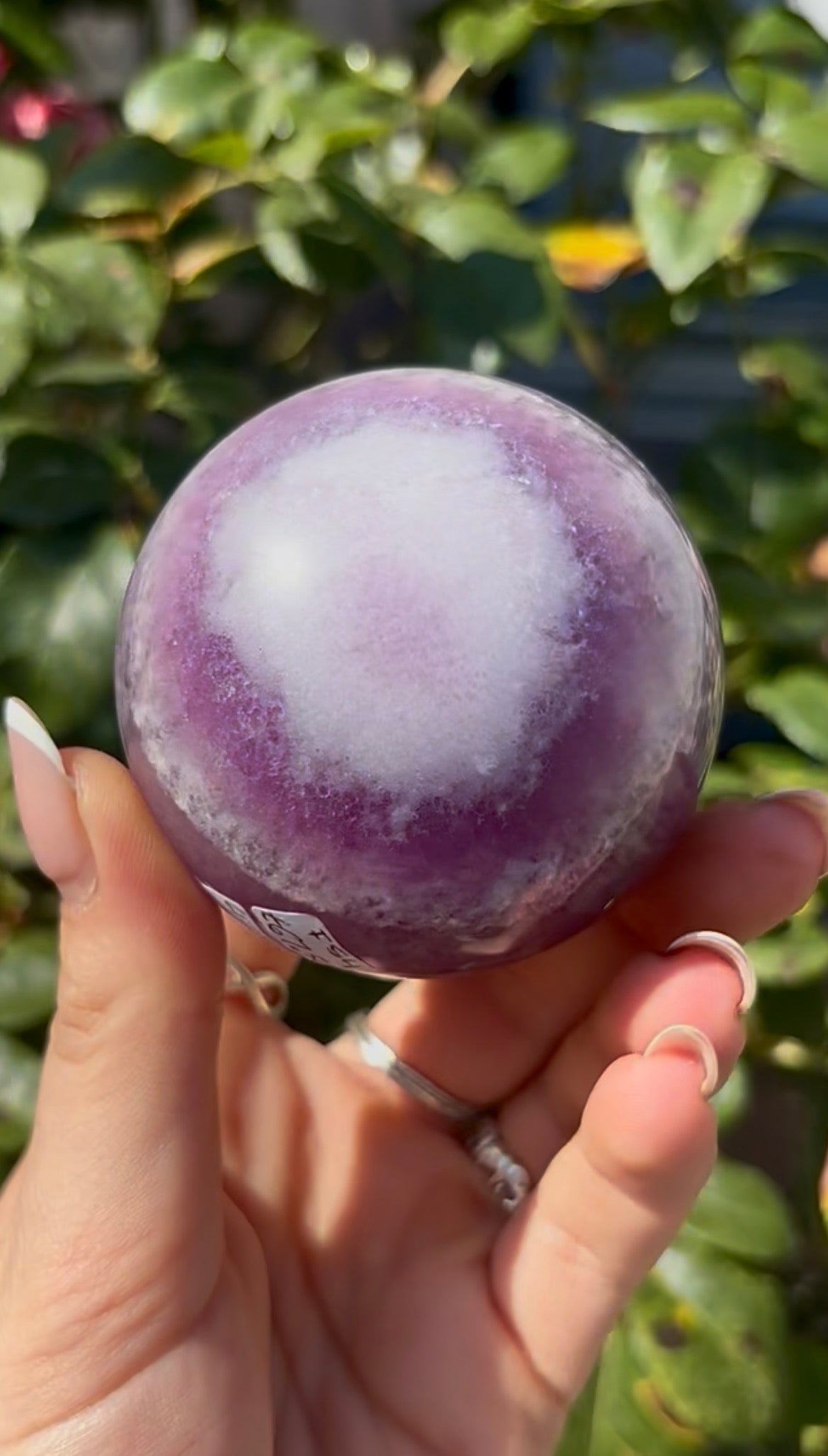 High grade, candy striped rainbow fluorite sphere - 6.3cm