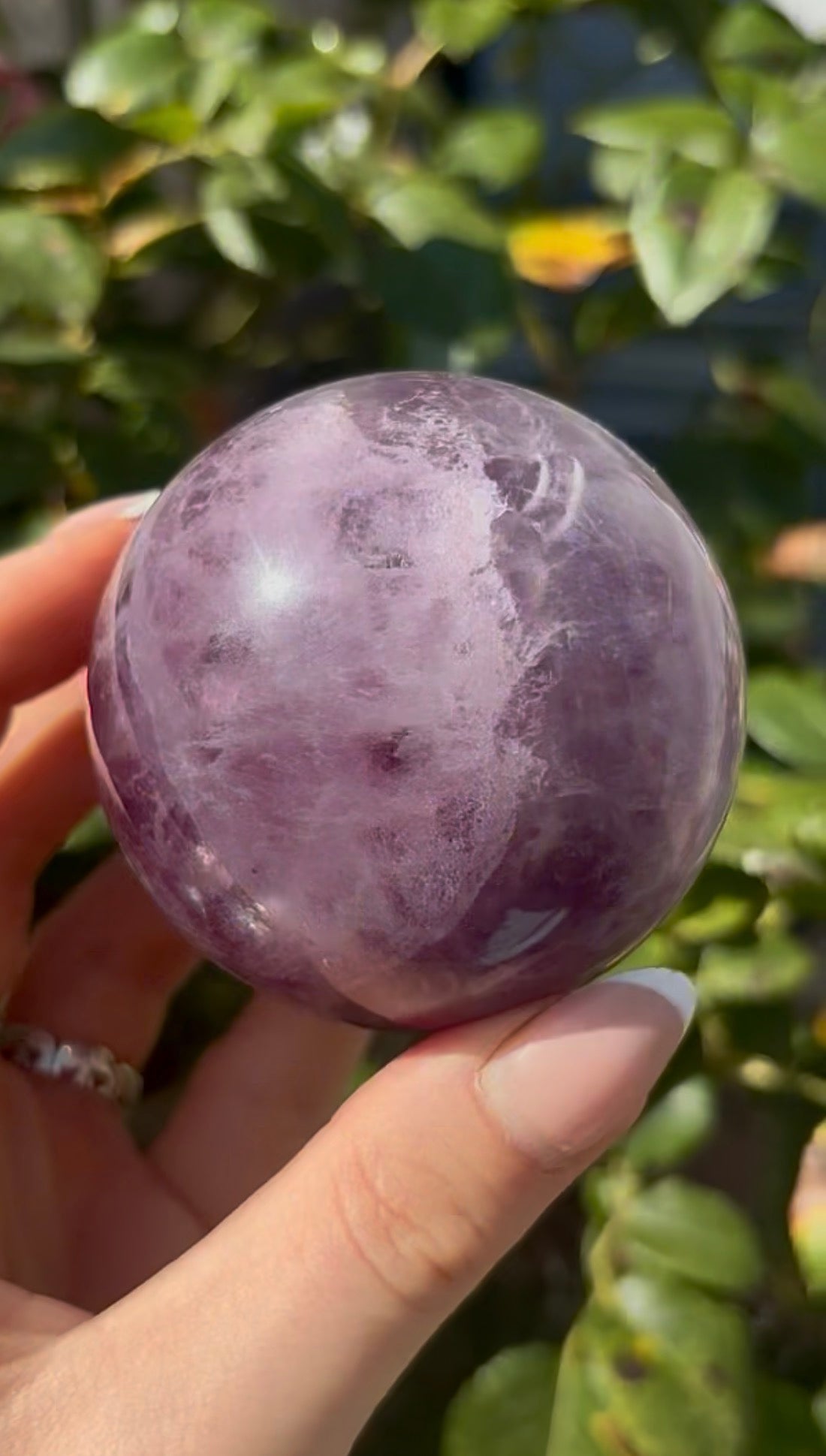 High grade, candy striped rainbow fluorite sphere - 6.3cm