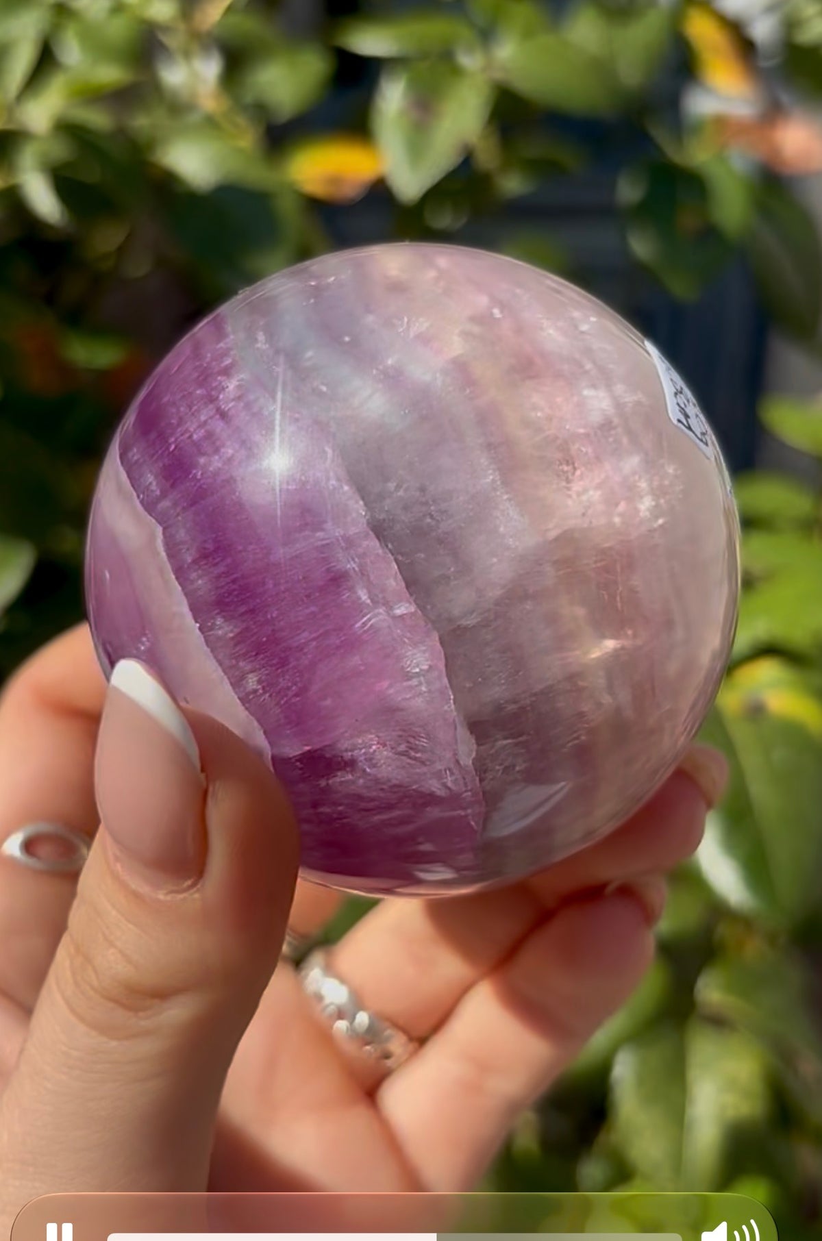 High grade, candy striped rainbow fluorite sphere - 6.8cm