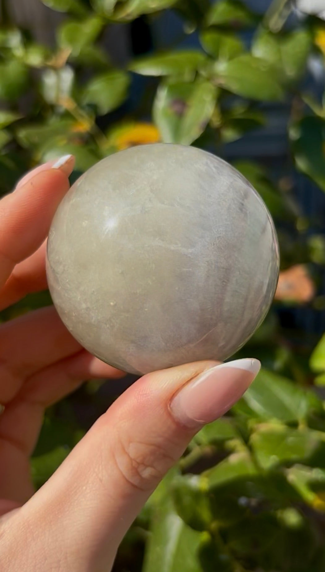 High grade, lemon candy, striped rainbow fluorite sphere - 5.4cm