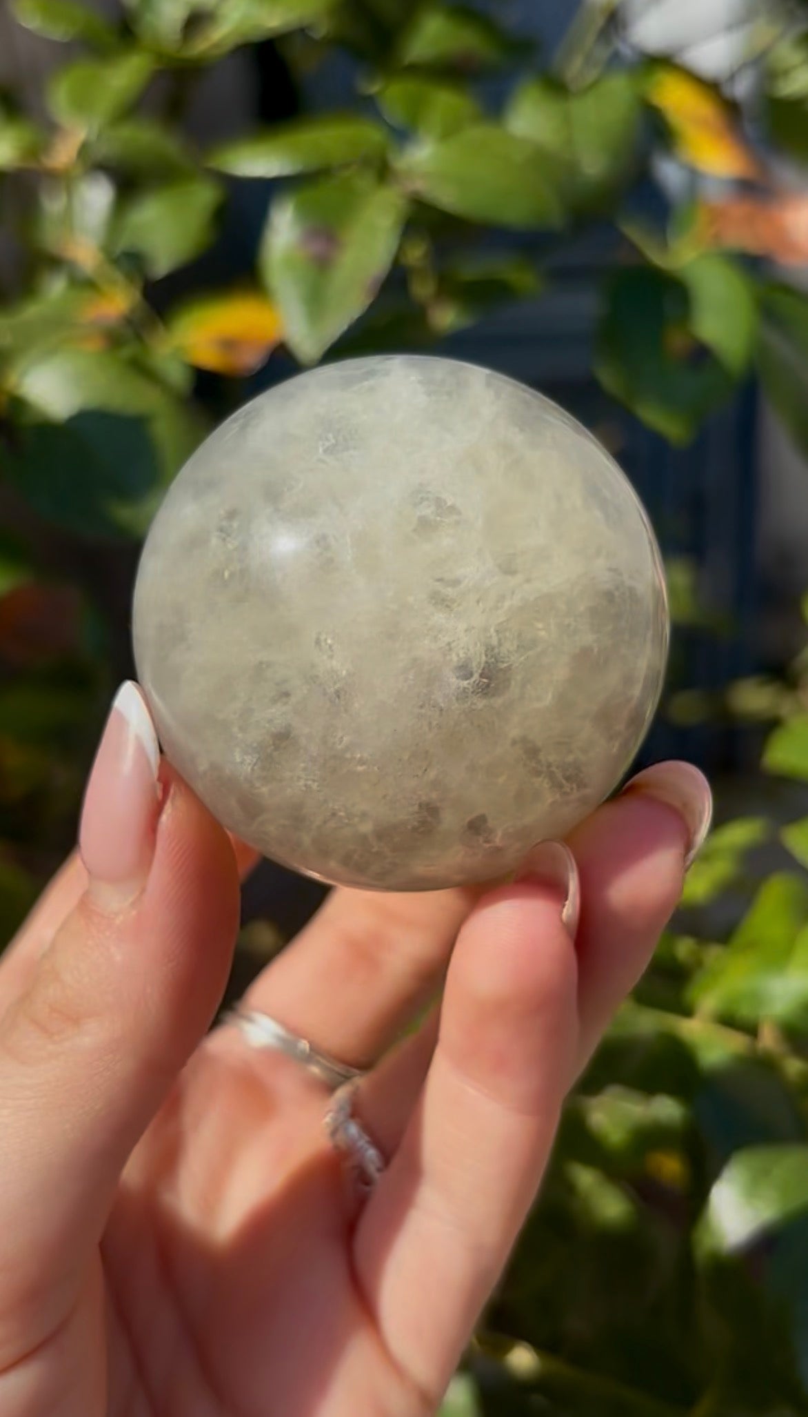 High grade, lemon candy, striped rainbow fluorite sphere - 5.4cm