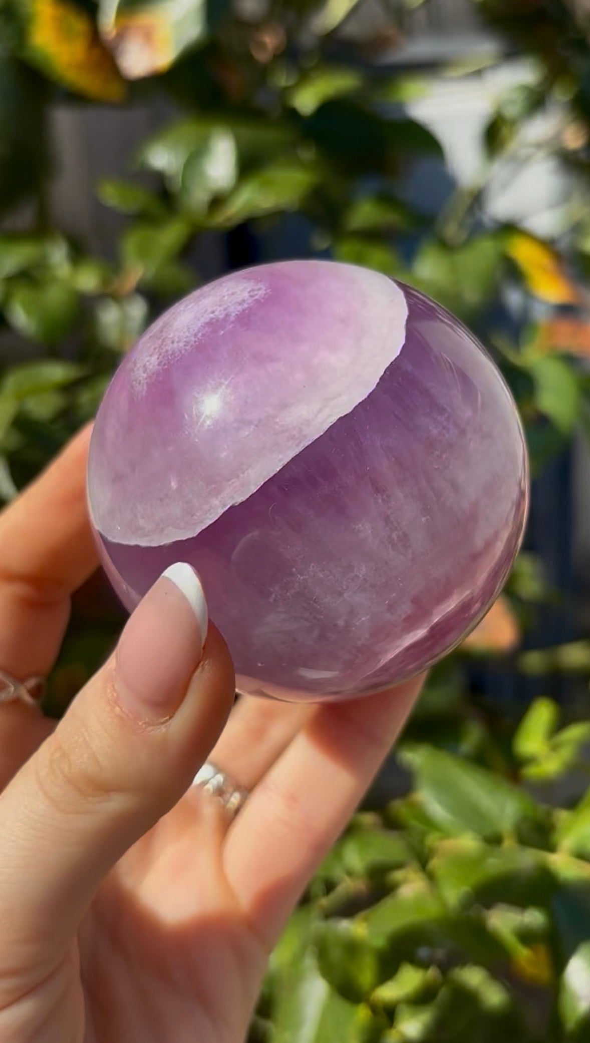 High grade, candy striped rainbow fluorite sphere - 6.8cm