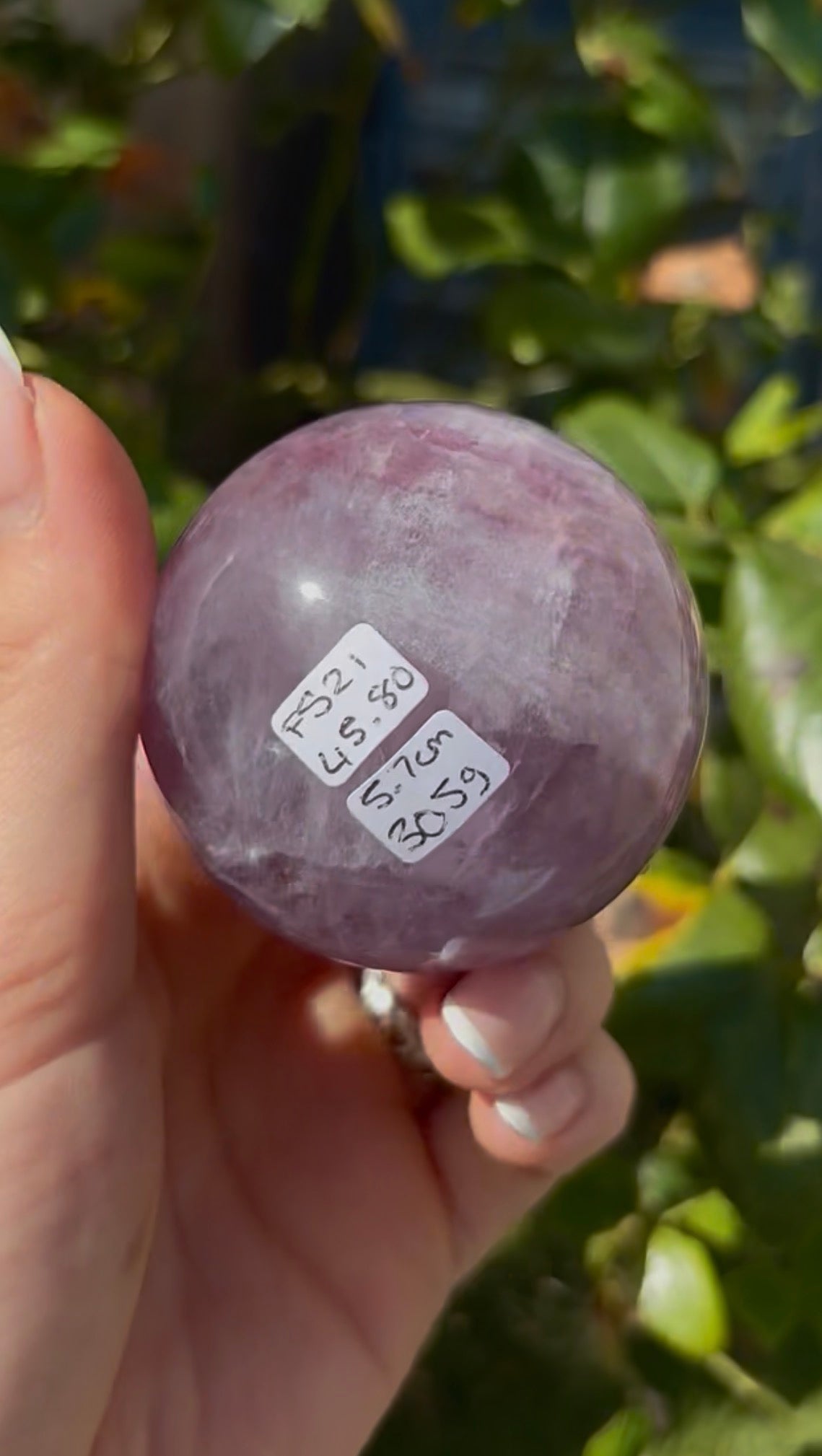 High grade, candy striped rainbow fluorite sphere - 5.7cm