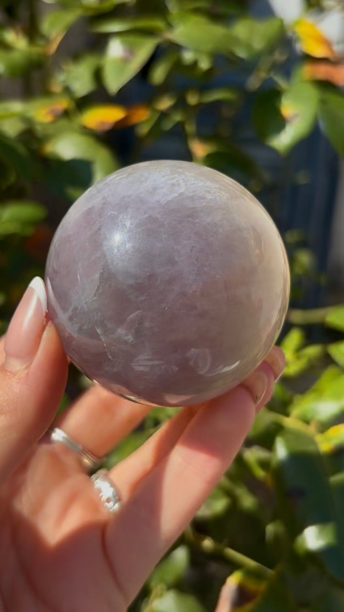High grade, lemon candy, striped rainbow fluorite sphere - 5.8cm