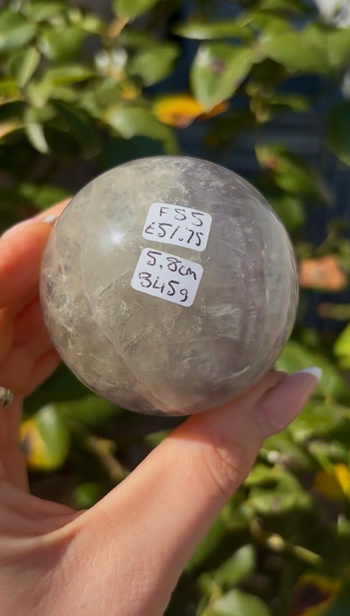 High grade, lemon candy, striped rainbow fluorite sphere - 5.8cm