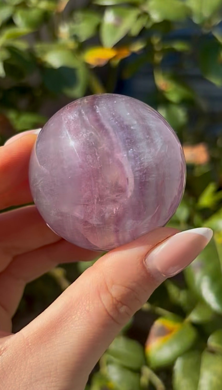 High grade, candy striped rainbow fluorite sphere - 4.9cm