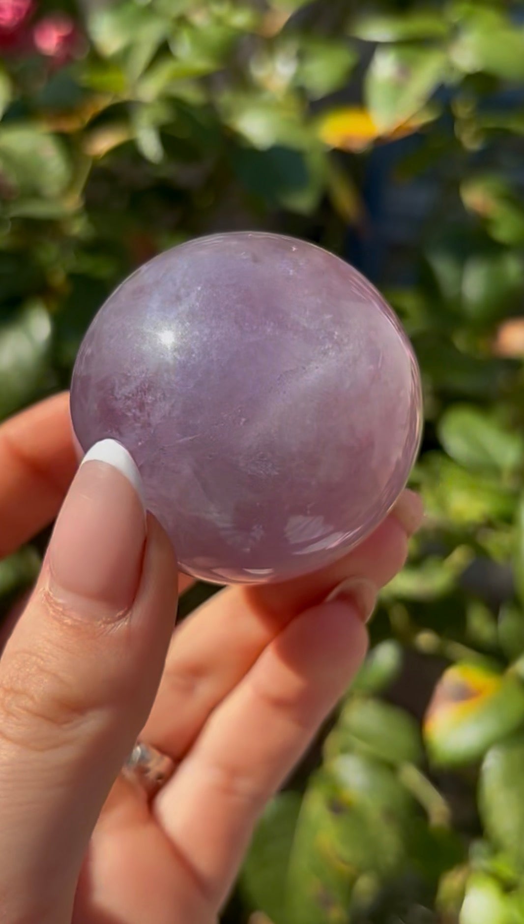 High grade, candy striped rainbow fluorite sphere - 4.9cm