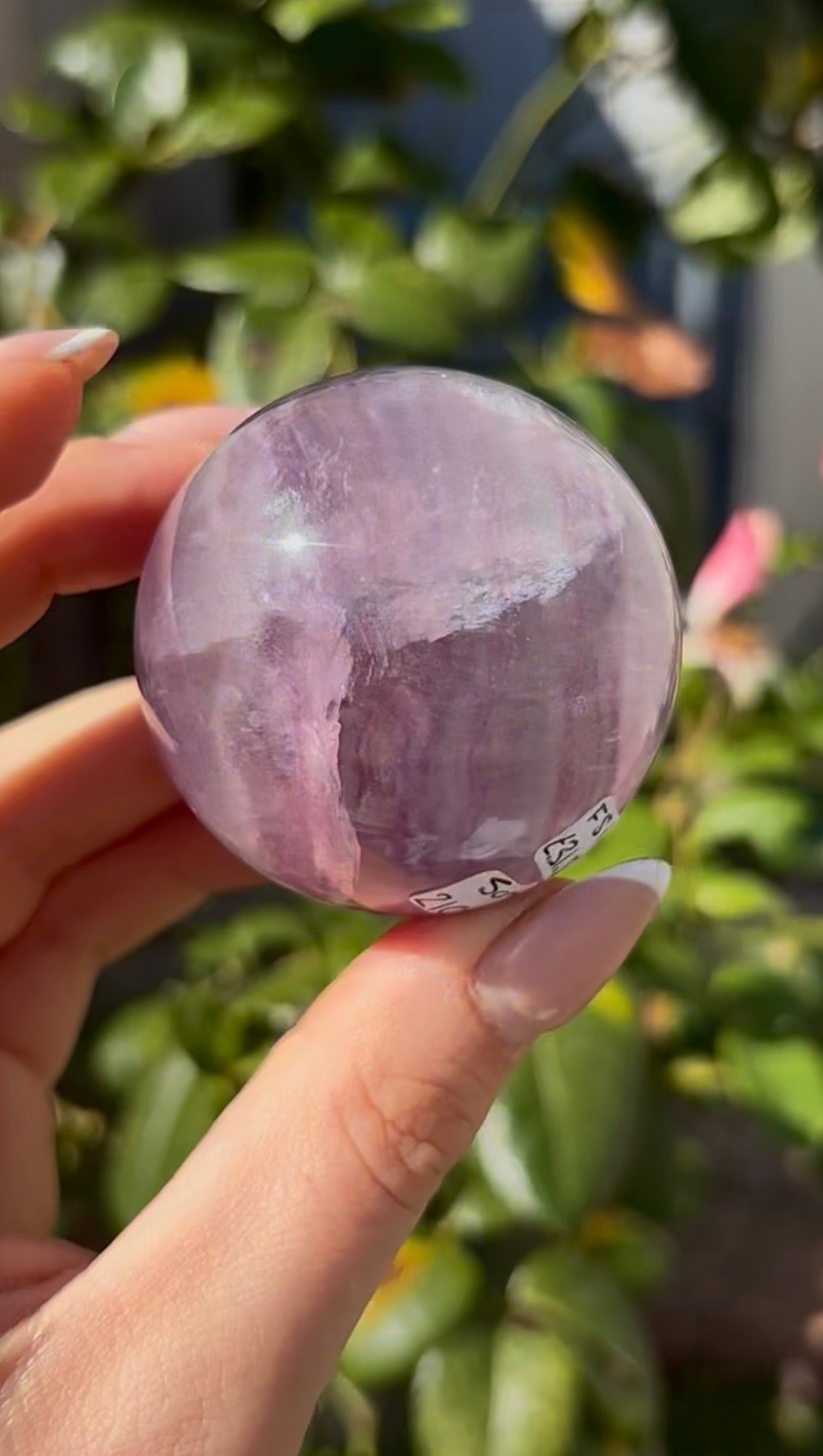High grade, candy striped rainbow fluorite sphere - 5cm