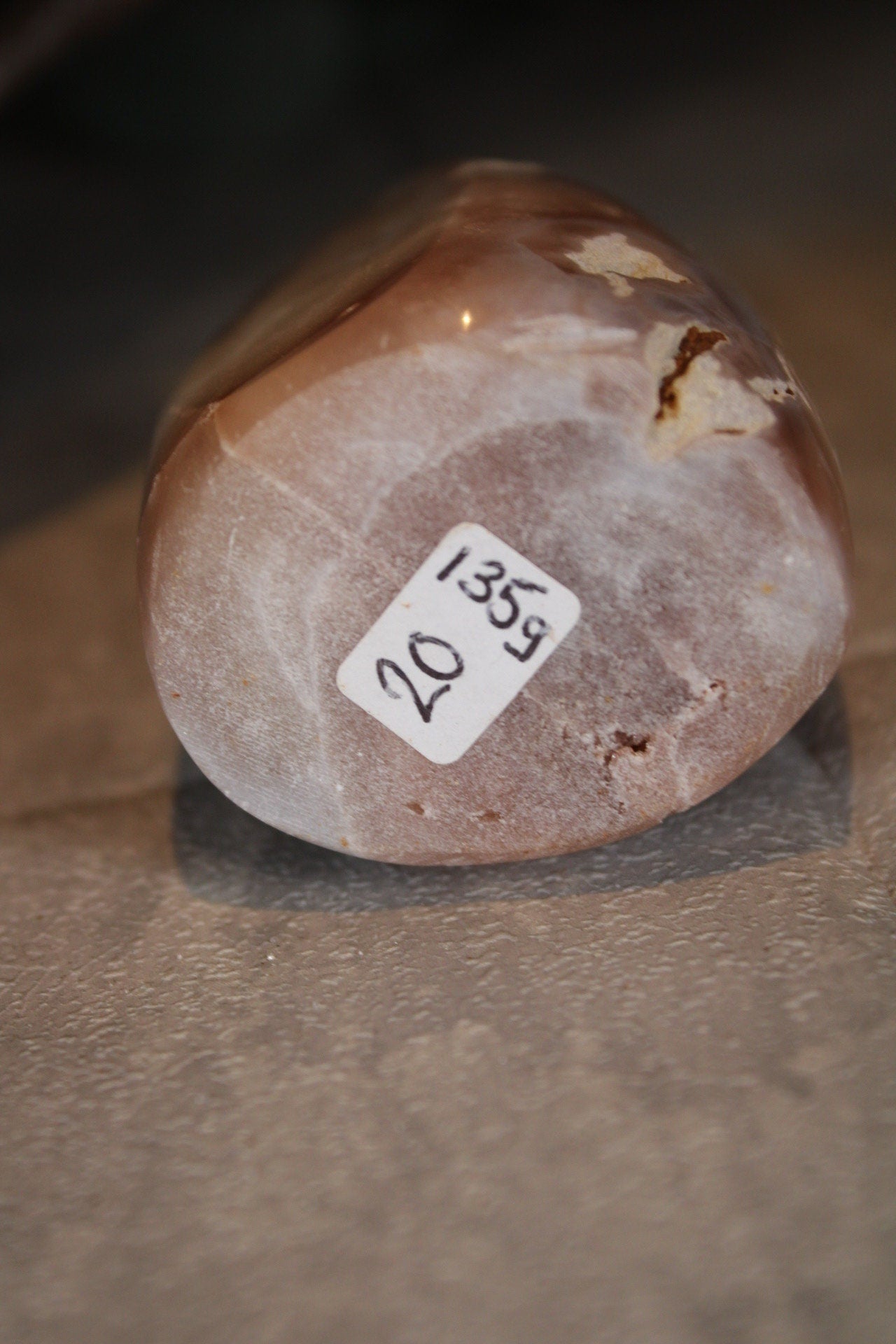 pink amethyst freeform with open druzy cave 135g