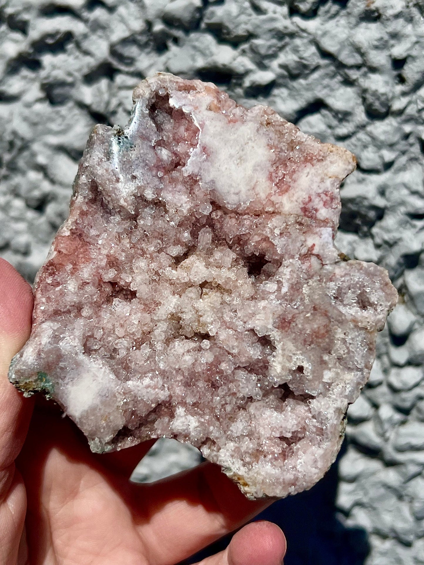 high quality, super druzy, pink amethyst geode, slab