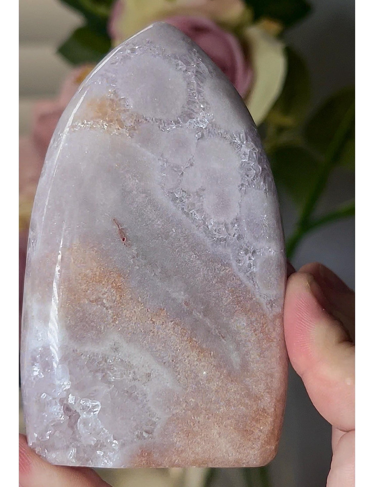 High grade, pink amethyst flame