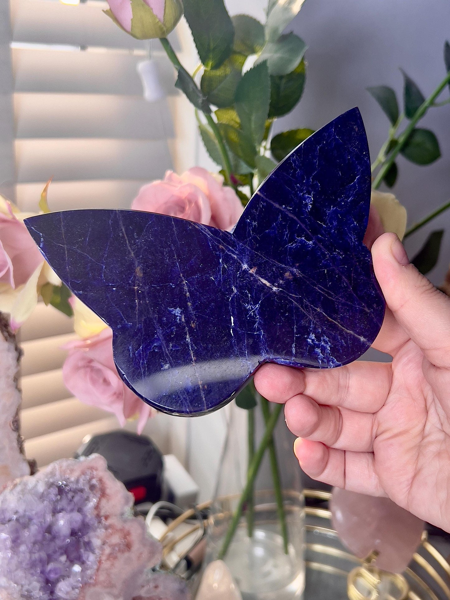 Blue sodalite butterfly (self standing)