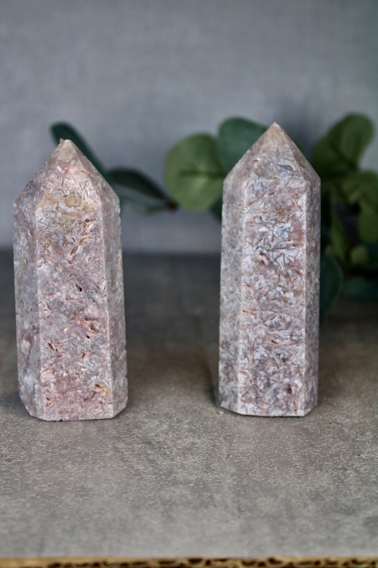 Lavender, rutile, pink amethyst towers from brazil