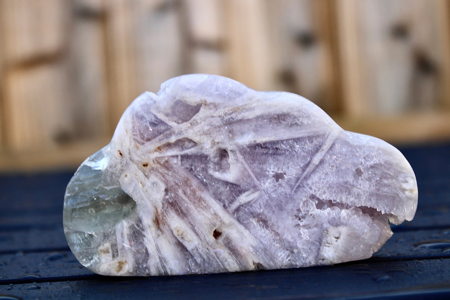 Super high quality, Brazilian, self standing, Purple, rutile, pink amethyst cloud with smoky quartz inclusion