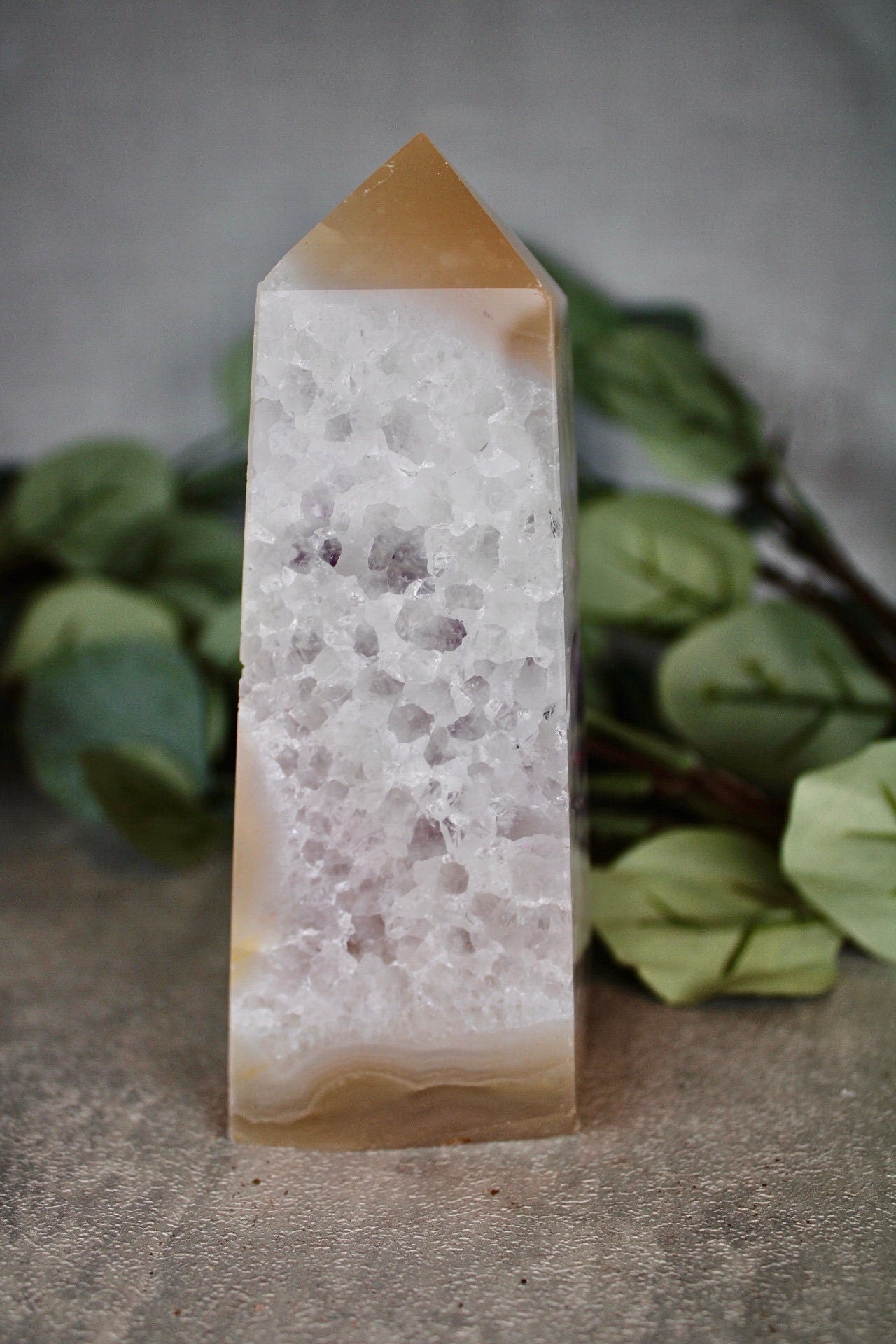 Amethyst agate, 4 sided tower
