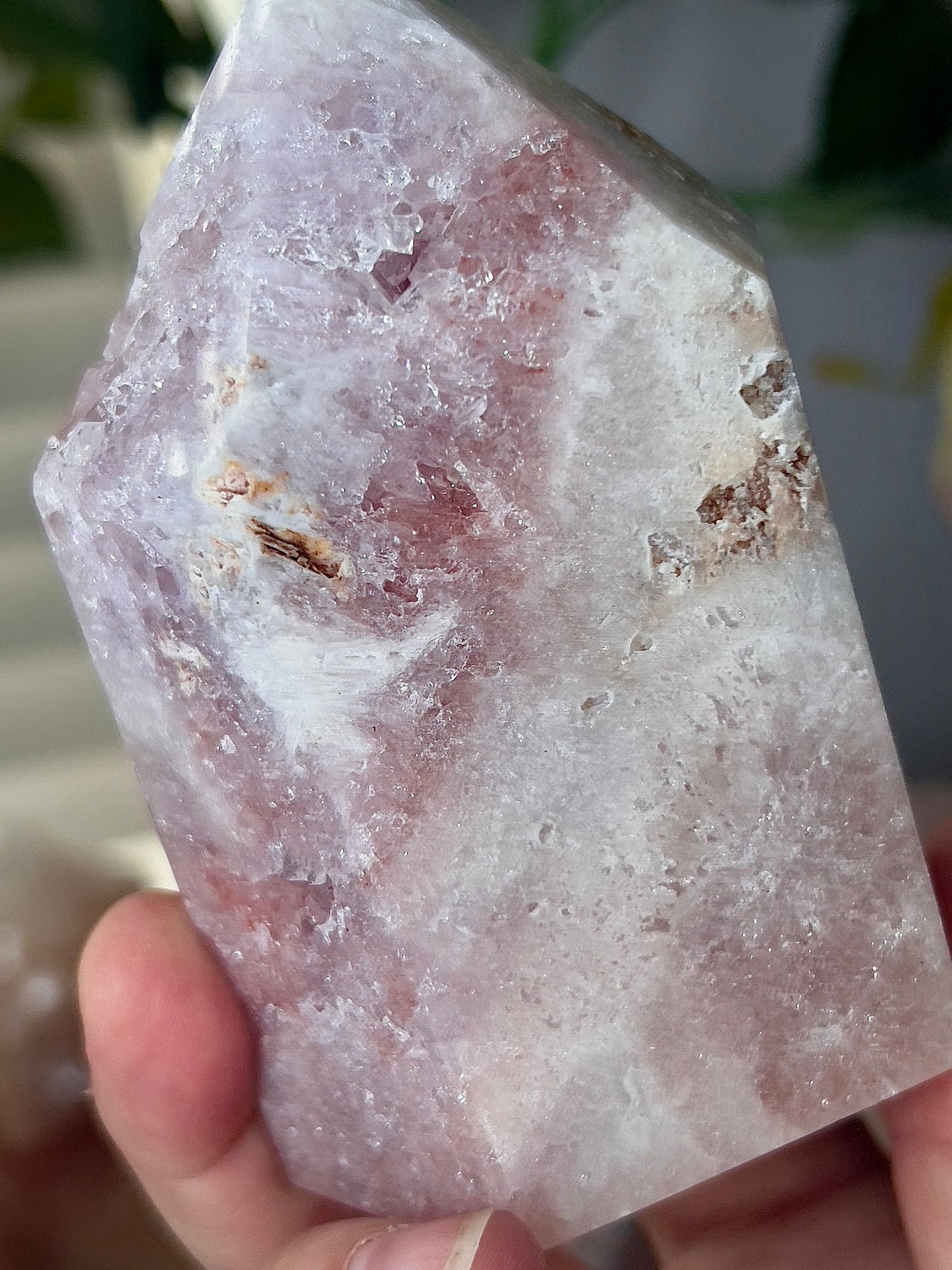 High grade, chonky, pink amethyst, tower