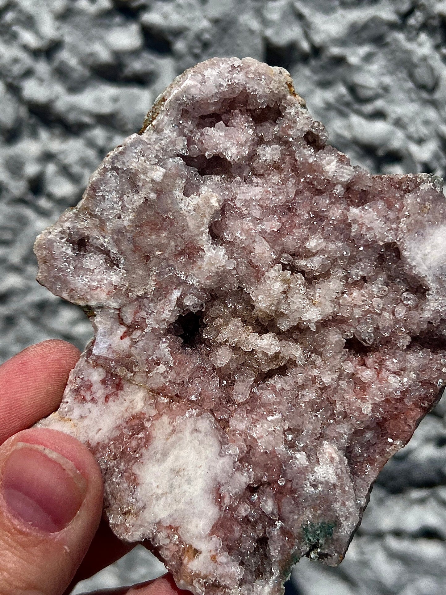 high quality, super druzy, pink amethyst geode, slab