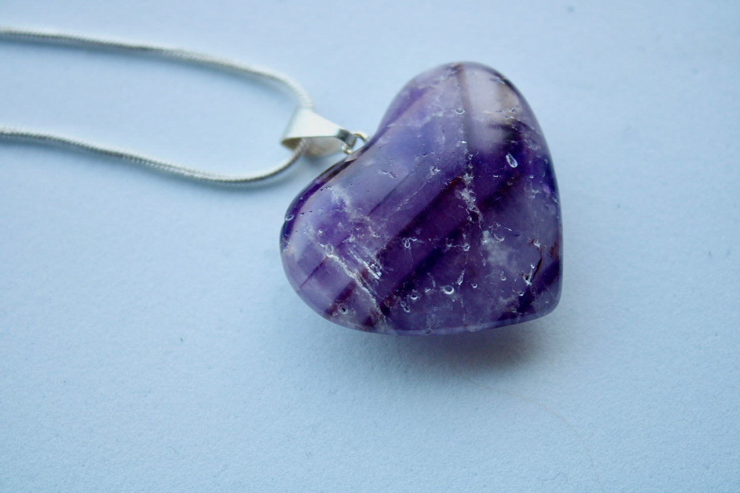 Silver plated amethyst heart