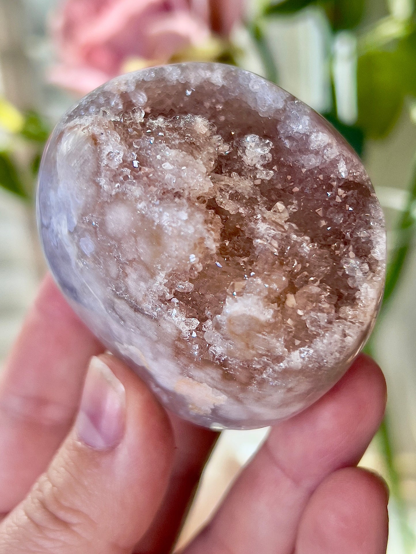 high quality, druzy, pink amethyst Freeform