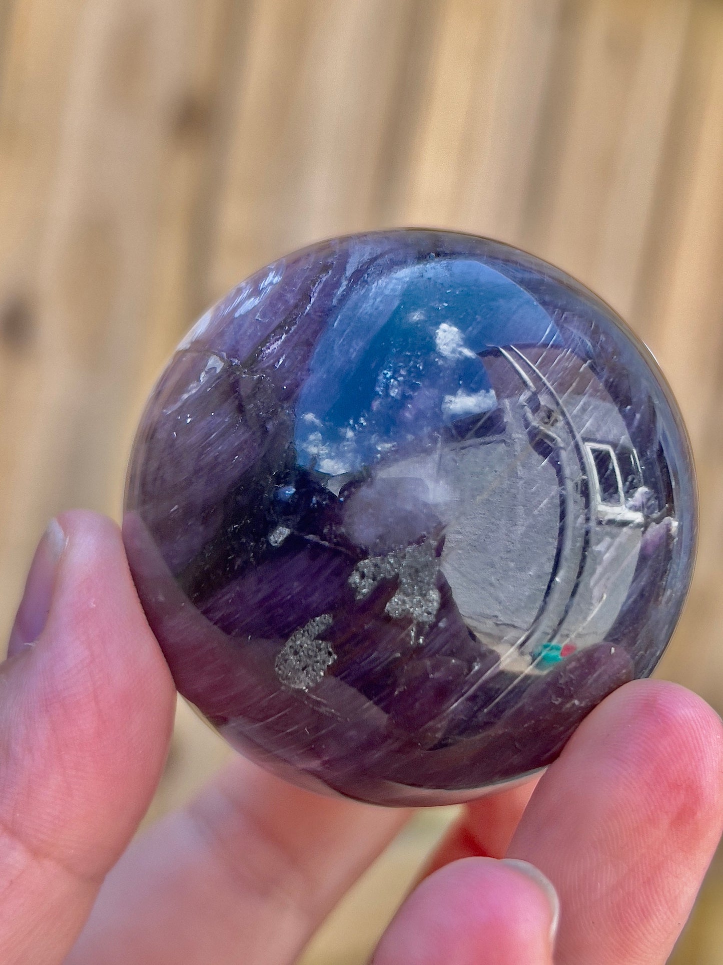 Gemmy lepidolite sphere