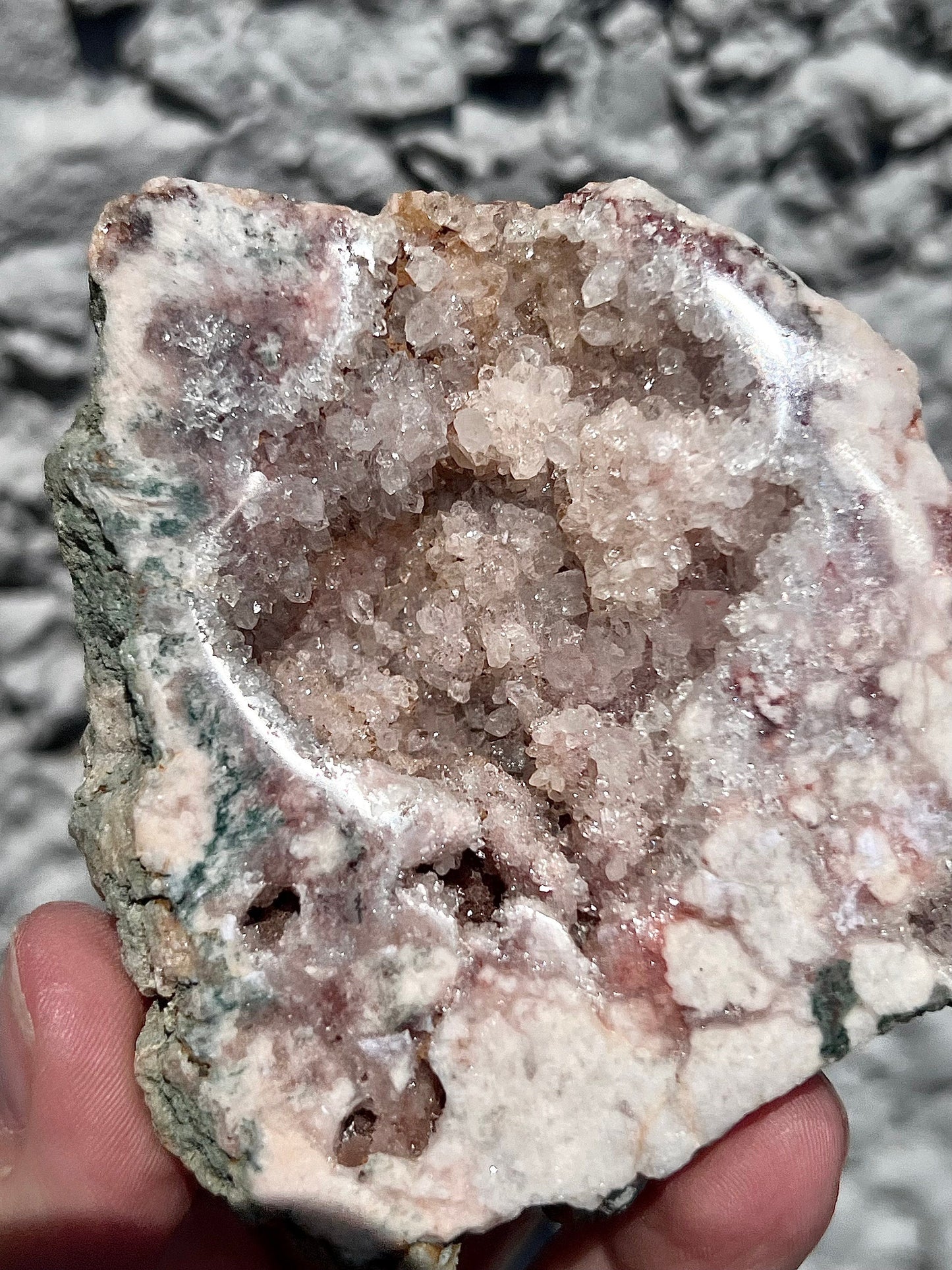 pink amethyst geode, slab