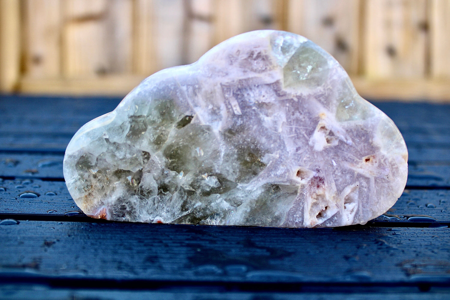 Stunning, brazilian, super quality, Self standing, purple,Pink amethyst cloud with rutile and smokey quartz inclusion