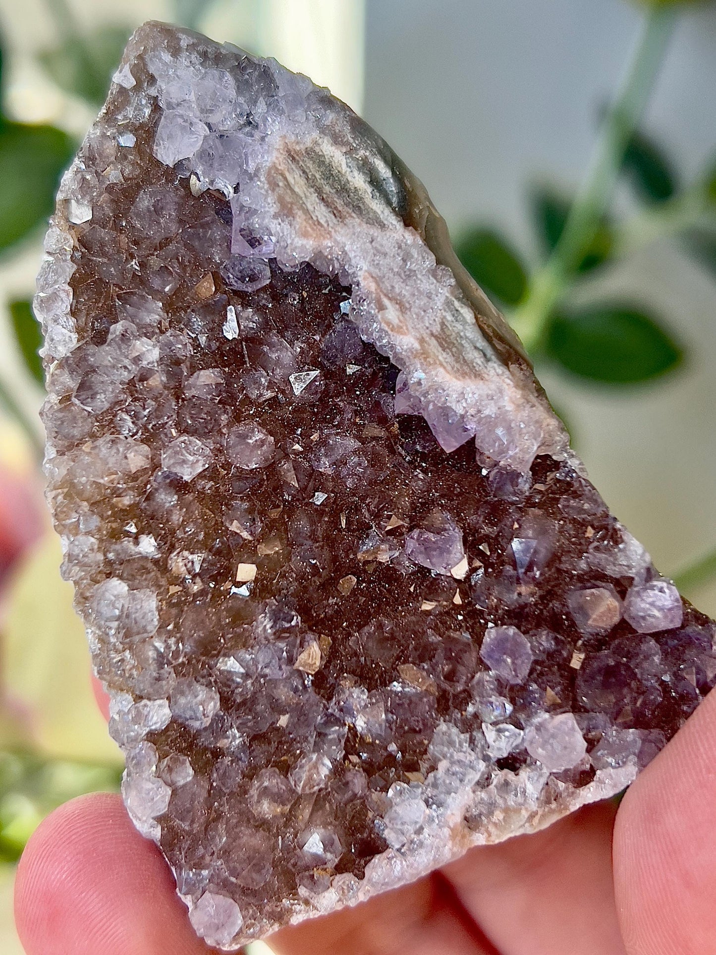 amethyst cutbase with green & purple tones freeform - 140g 7cm(h) 5cm(w)