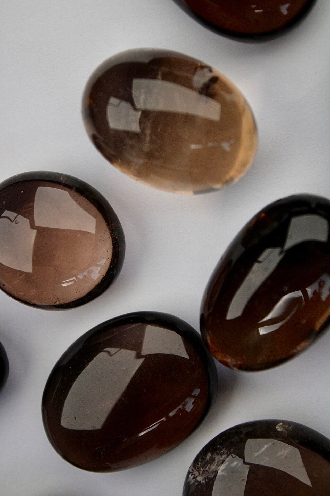 High quality Smokey quartz tumble stones (heat treated)